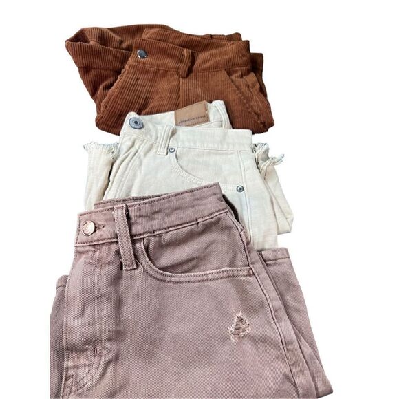 Lot of 3 brown/tan ladies shorts size 26/28 American Eagle, wild Fable, no brand - Picture 1 of 15